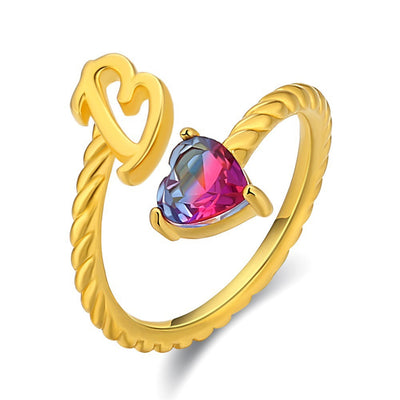 Adjustable Initial Ring "Mermaid Tail"