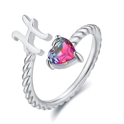 Adjustable Initial Ring "Mermaid Tail"
